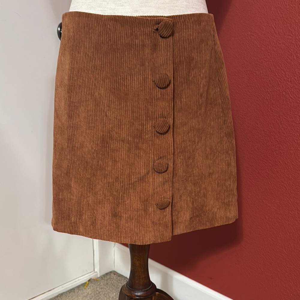 Brown A-Line Knee-Length Skirt for Casual Wear
